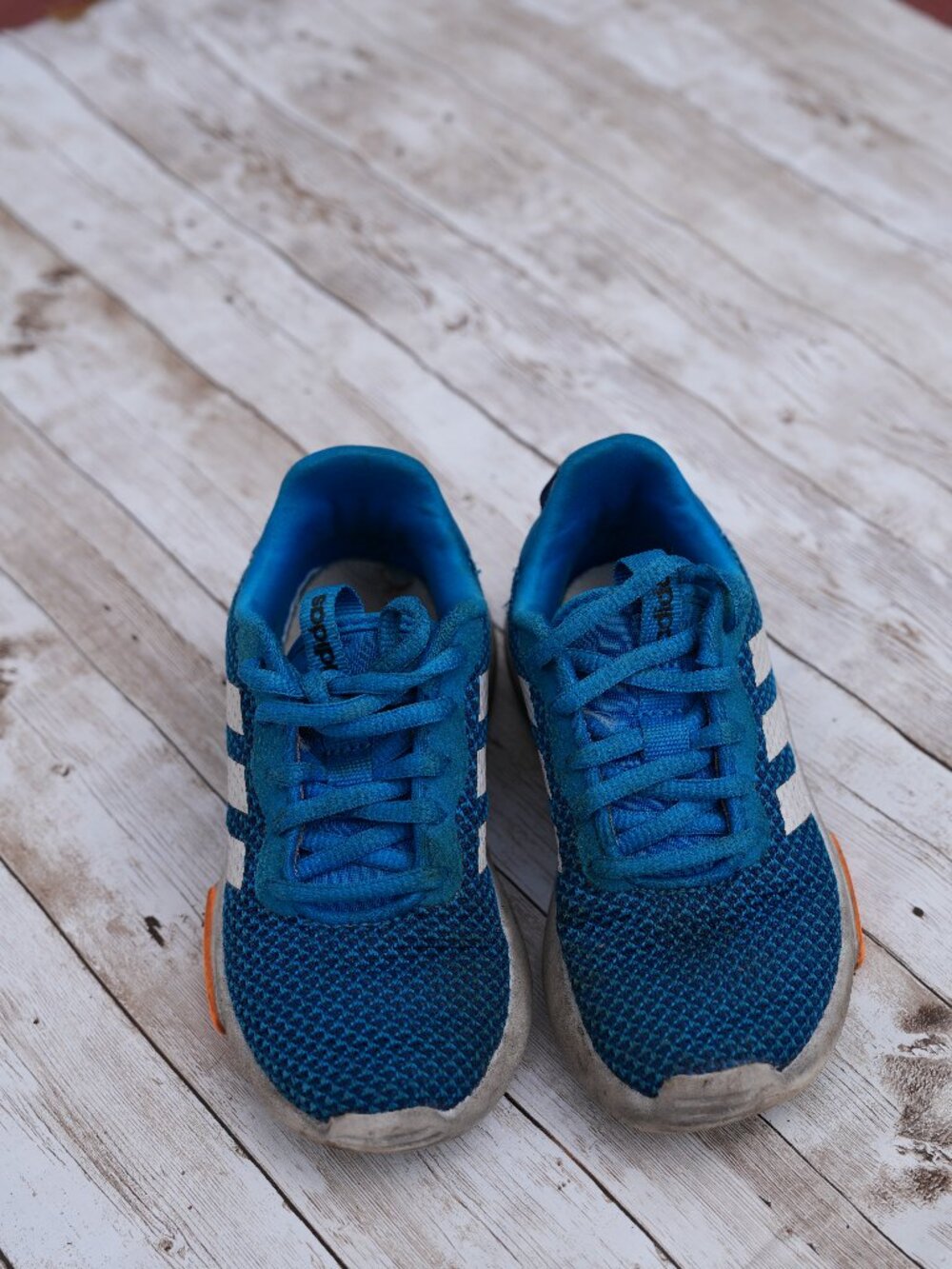 Adidas Kids Cloudfoam Blue/White/Orange Sneakers Size 11K